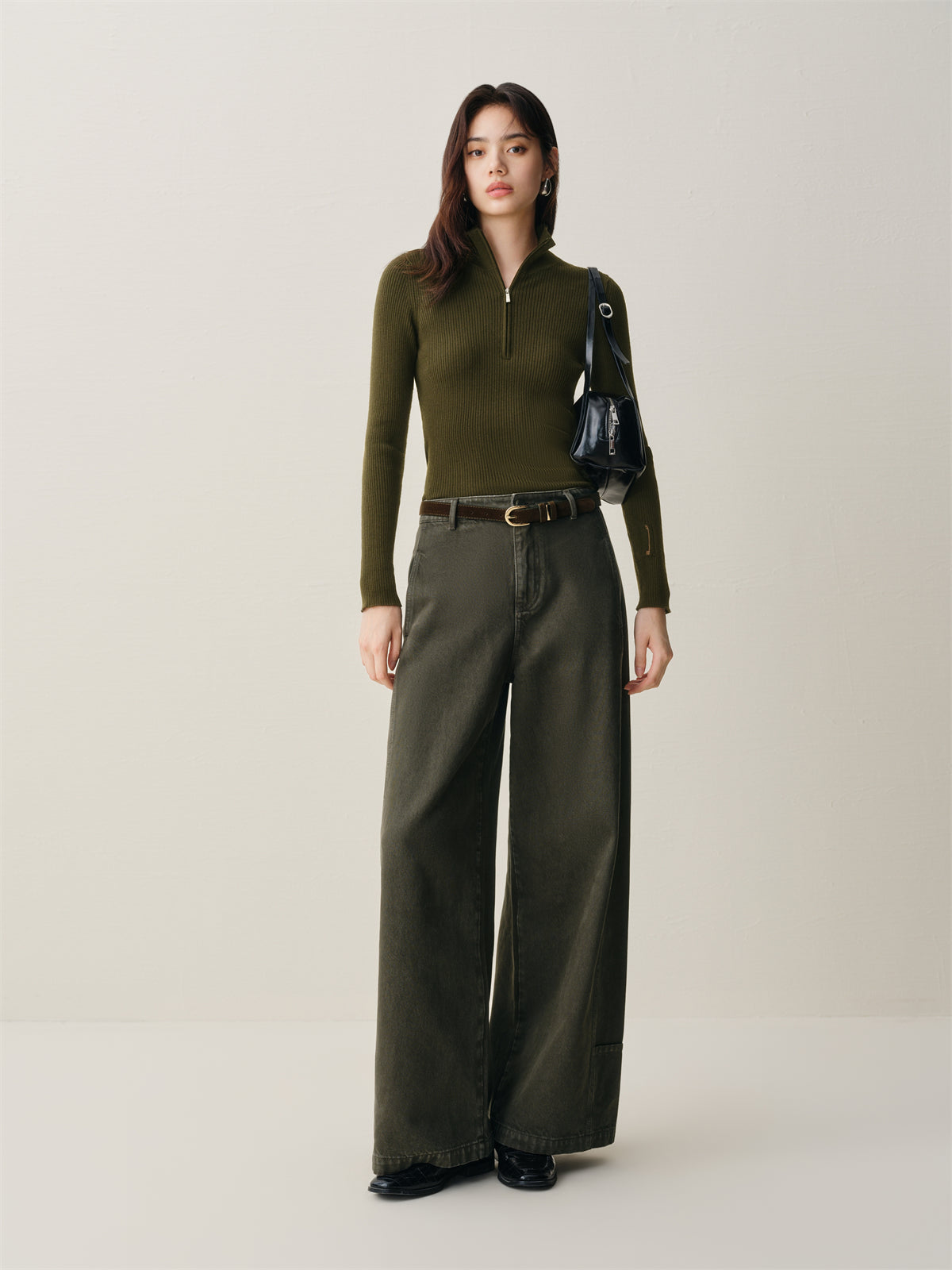 Women's High-Waist Wide-Leg Cotton Jeans