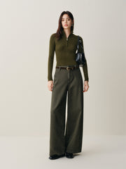 Women's High-Waist Wide-Leg Cotton Jeans
