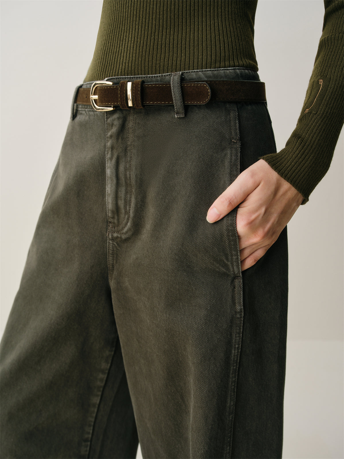 Women's High-Waist Wide-Leg Cotton Jeans