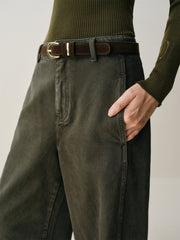 Women's High-Waist Wide-Leg Cotton Jeans