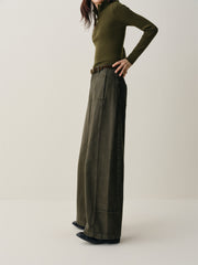 Women's High-Waist Wide-Leg Cotton Jeans