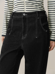 Women's Fleece-Lined Straight-Leg Jeans