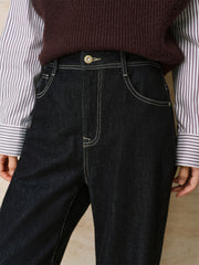 Women's Wide-Leg Jeans with Contrast Topstitching