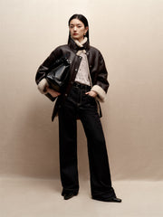 Women's Wide-Leg Jeans with Contrast Topstitching