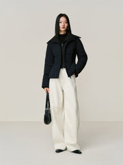 Women's Fleece-Lined Oversized Curved-Leg Jeans