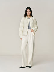 Women's Fleece-Lined Oversized Curved-Leg Jeans