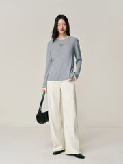 Women's Fleece-Lined Oversized Curved-Leg Jeans