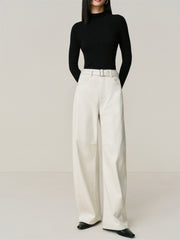 Women's Fleece-Lined Oversized Curved-Leg Jeans