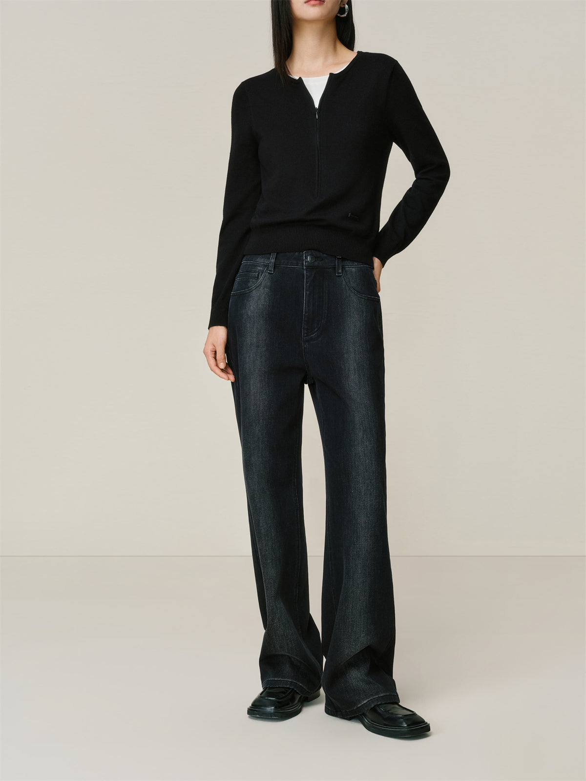 Women's Ombre Washed Straight-Leg Jeans