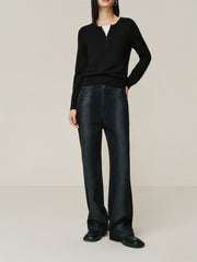 Women's Ombre Washed Straight-Leg Jeans