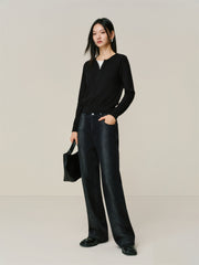 Women's Ombre Washed Straight-Leg Jeans