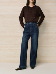 Women's Vintage Washed Wide-Leg Jeans