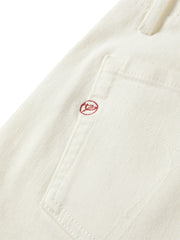 Women's Beige Cotton-Blend Wide-Leg Jeans