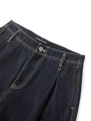 Women's Wide-Leg Jeans with Contrast Leather Patch