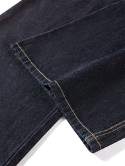 Women's Wide-Leg Jeans with Contrast Leather Patch