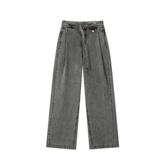 Women's Casual High-Waist Wide-Leg Lyocell Jeans
