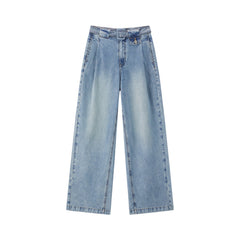 Women's Casual High-Waist Wide-Leg Lyocell Jeans