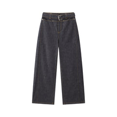 Women's Casual Raw Denim High-Rise Jeans