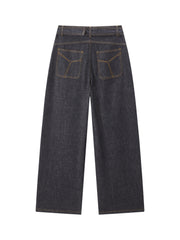 Women's Casual Raw Denim High-Rise Jeans