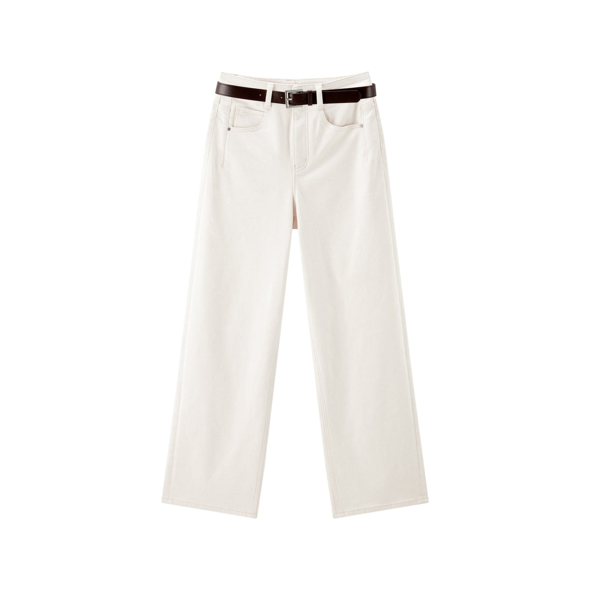 Women's Commuter Yak Down Warm White Wide-Leg Jeans