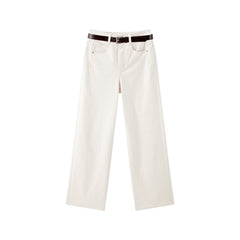 Women's Commuter Yak Down Warm White Wide-Leg Jeans