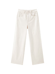 Women's Commuter Yak Down Warm White Wide-Leg Jeans