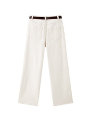 Women's Commuter Yak Down Warm White Wide-Leg Jeans