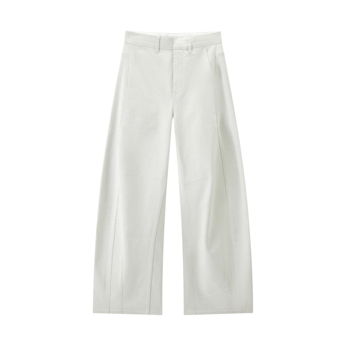Women's Casual White Wide-Leg Curved-Leg Jeans