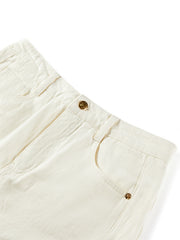 Women's Beige High-Waisted Denim Skort