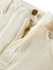 Women's Beige High-Waisted Denim Skort