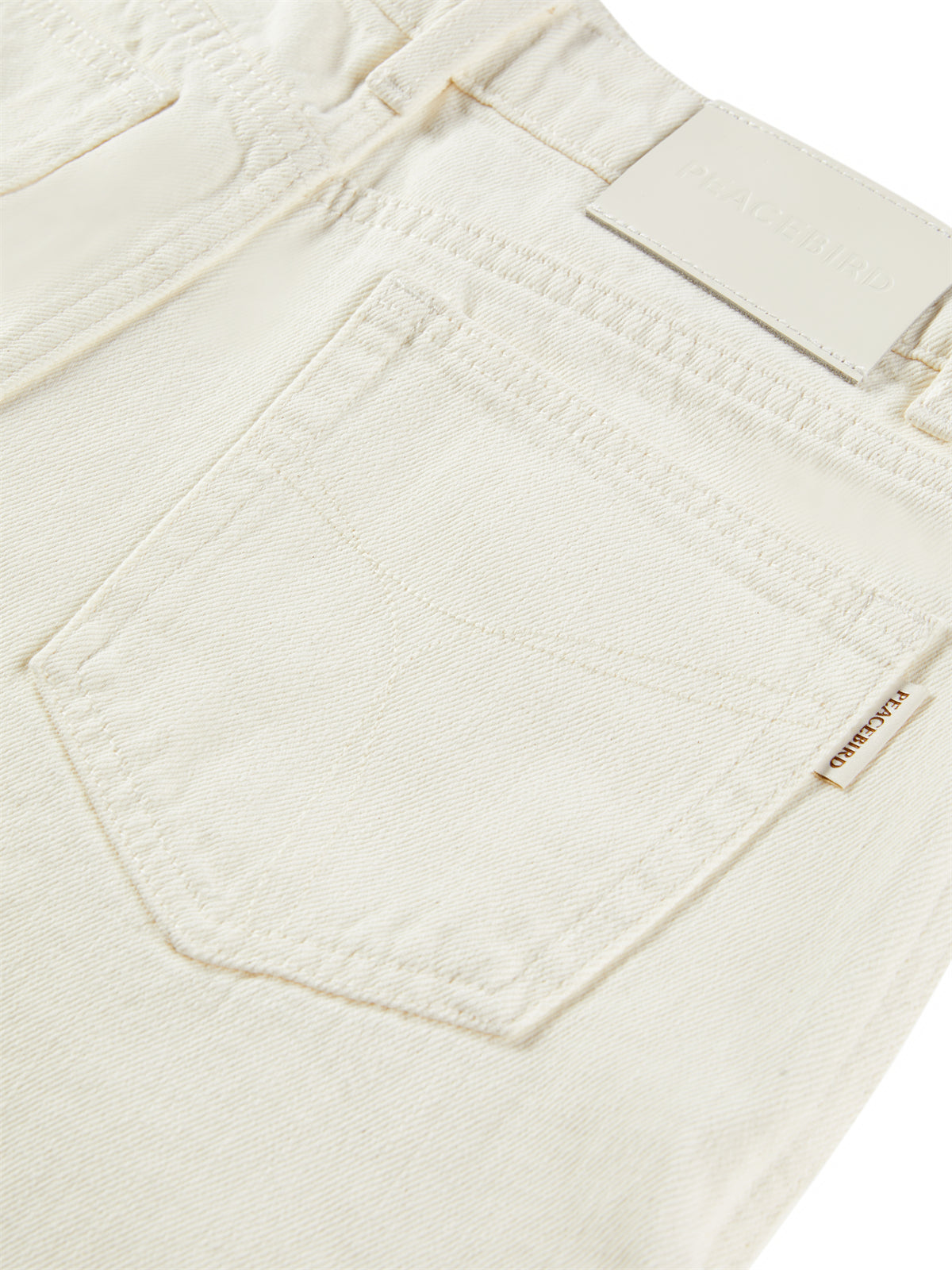 Women's Beige High-Waisted Denim Skort