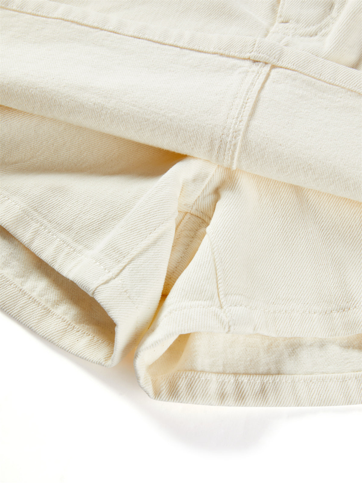 Women's Beige High-Waisted Denim Skort