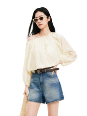 Women's Distressed Ripped Denim Shorts