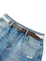 Women's Distressed Ripped Denim Shorts
