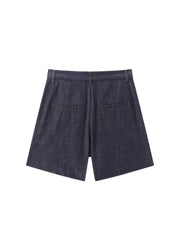 Women's A-line wide-leg denim shorts