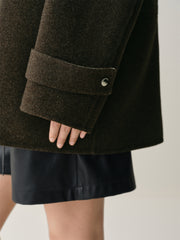 Women's Short Stand-Collar Double-Face Wool Coat