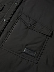 Women's Oversized Down Shirt with Denim Panels