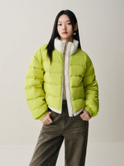 Women's Short Contrast Stand-Collar Down Jacket