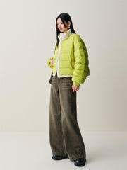 Women's Short Contrast Stand-Collar Down Jacket