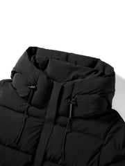 Women's Long Down Coat with Back Print