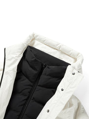Women's Short Layered-Look Hooded Down Jacket