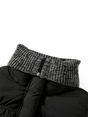 Women's Knit-Panel Short Oversized Down Jacket