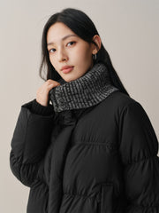 Women's Knit-Panel Short Oversized Down Jacket