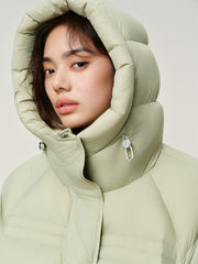 Women's Short Curved-Quilted Thermal Puffer Jacket