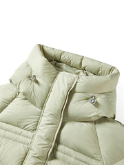 Women's Short Curved-Quilted Thermal Puffer Jacket