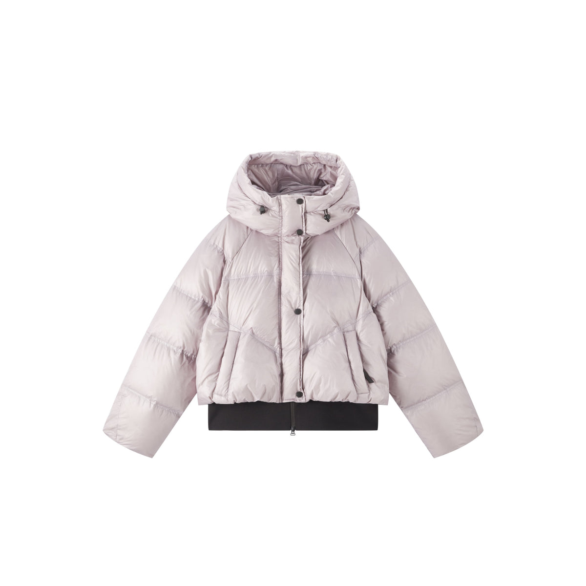 Women's Casual Hooded White Duck Down Purple Puffer Jacket