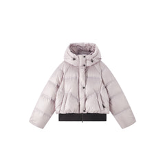 Women's Casual Hooded White Duck Down Purple Puffer Jacket