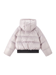 Women's Casual Hooded White Duck Down Purple Puffer Jacket