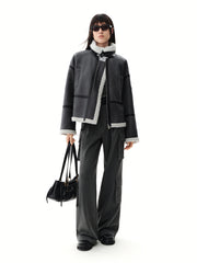 Women's Faux Shearling Lapel Jacket