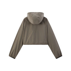 Women's Cropped Hooded Windbreaker Jacket